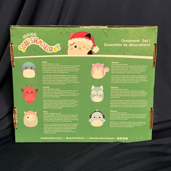 NEW Squishmallows 6 Piece Winter 2022 Holiday Ornament Set, Kellytoy - Picture 2 of 4